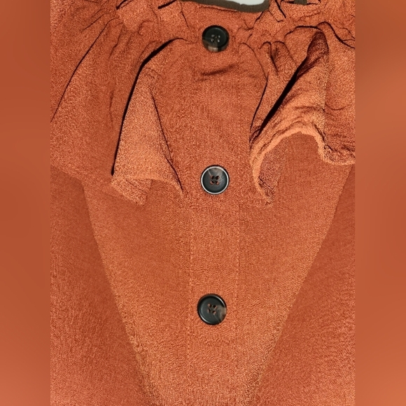 LOVE LETTER COLLECTION boho cropped off shoulder top Cottagecore Burnt Orange - Picture 3 of 8